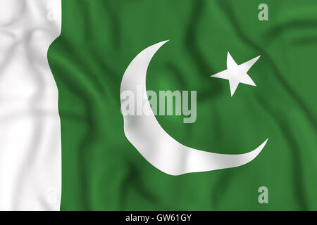 3D Rendering der islamischen Republik Pakistan Flagge winken Stockfoto