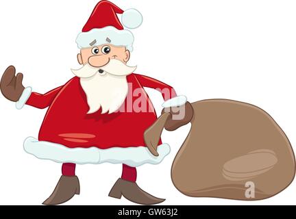 Weihnachtsmann mit Sack Abbildung Stock Vektor