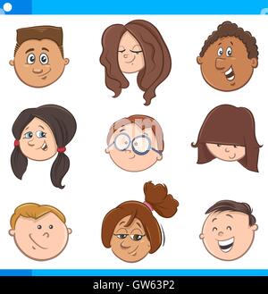 Kinder-Cartoon-Figuren-set Stock Vektor