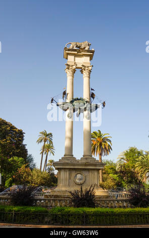 Christopher Columbus-Denkmal in Jardines de Murillo Park, Sevilla, Andalusien, Spanien. Stockfoto