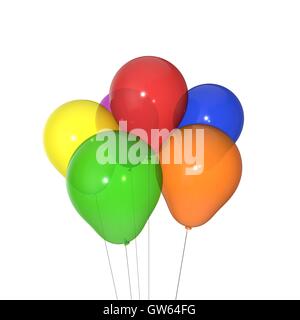 Luftballons auf weißen background.3D Rendering Illustration isoliert. Stockfoto