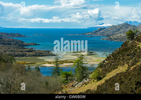 Süd-Kanal des Loch Moidart aus Bealach Sgairt Dea-Uisge, auf Silber zu Fuß, in der Nähe von Acharacle, Ardnamurchan, Scotland, UK Stockfoto