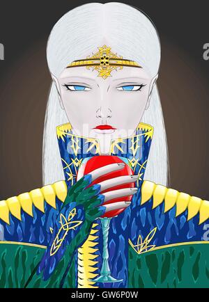 Anime-Stil blonde Vampir Mädchen Zeichen auf dunklem Hintergrund. Stock Vektor