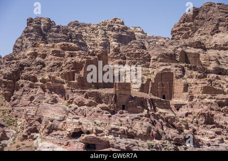 Mu'aisireh Gräber. Die Höhle Gräber in Petra, Jordanien Stockfoto