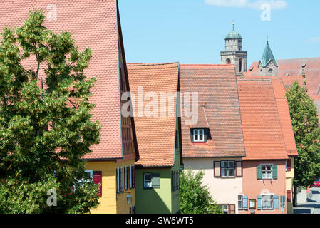 Schönes Dorf Dinkelsbuhl an der romantischen Straße in Süddeutschland Stockfoto