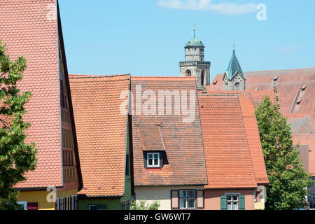 Schönes Dorf Dinkelsbuhl an der romantischen Straße in Süddeutschland Stockfoto