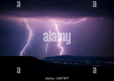 Gewitter in der Nacht Stockfoto