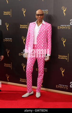 Los Angeles, CA, USA. 11. September 2016. RuPaul Andre Charles im Ankunftsbereich für 2016 Creative Arts Emmy Awards - SUN, Microsoft Theater, Los Angeles, CA 11. September 2016. © Priscilla Grant/Everett Collection/Alamy Live-Nachrichten Stockfoto