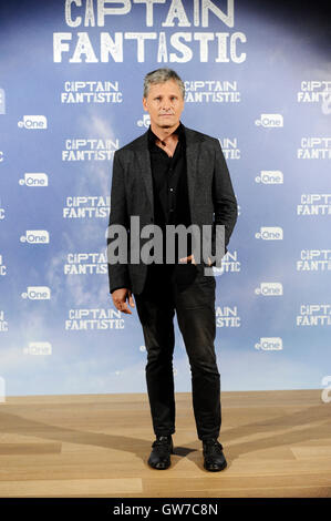 Madrid, Spanien. 12. Sep, 2016. Schauspieler Viggo Mortensen "Captain Fantastic" Photocall in Madrid besucht.  09.12.2016 Kredit: Gtres Información Más lokalen auf line,S.L./Alamy Live News Stockfoto