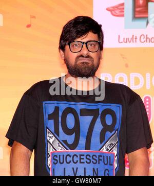 Bollywood Musikkomponist Wajid Ali während des Finales von Radio City Super Sänger Saison 8 in Mumbai, Indien 4. September 2016. Stockfoto