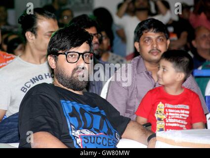 Bollywood Musikkomponist Wajid Ali während des Finales von Radio City Super Sänger Saison 8 in Mumbai, Indien 4. September 2016. Stockfoto