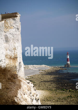 Beachy Head Leuchtturm von Beachy Head Way, Eastbourne, East Sussex, mit Blick auf Ärmelkanal Stockfoto