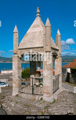 Crucero Santisima Trinidad und Baiona Bucht des 15. Jahrhunderts, Pontevedra Provinz, Region Galicien, Spanien, Europa Stockfoto