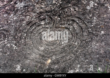 Petroglyphen von Mogor - von 3000 bis 2000 v. Chr., Marin, Pontevedra Provinz, Region Galicien, Spanien, Europa Stockfoto