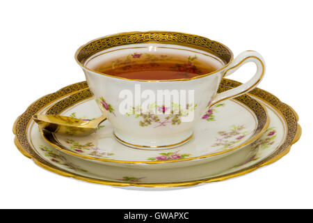 Tee in ein antikes Porzellan Tasse. Stockfoto