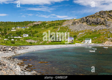 Ein Strand in der Nähe des Fischerdorfes von Freshwater, Neufundland und Labrador, Kanada. Stockfoto