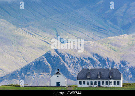 Viðey in Reykjavík, Island, Lage von Imagine Peace Tower ein Denkmal für John Lennon von den Beatles Stockfoto