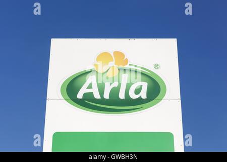 Arla Foods Logo auf einem panel Stockfoto