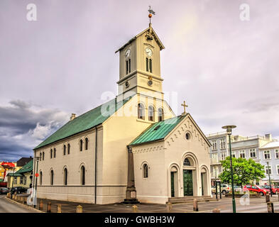 Domkirkjan, die Kathedrale von Reykjavik in Island Stockfoto