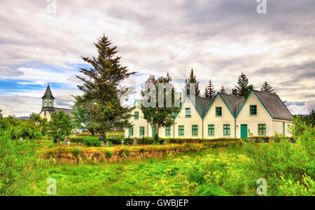 Die Kirche in Thingvellir National Park - Island Stockfoto