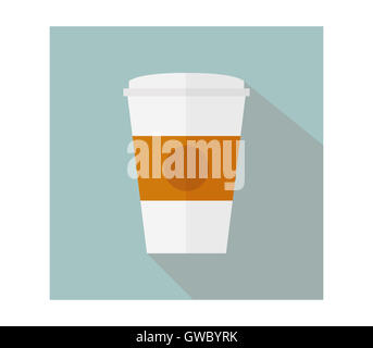 Symbol Tasse Kaffee im flat design Stockfoto