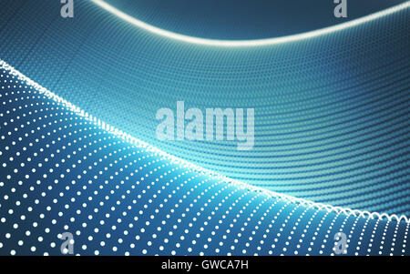 3D Illustration. Punkte Wellen Konzept der technologischen abstrakten Hintergrund. Stockfoto