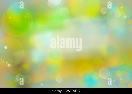 Gelbe, grüne und blaue Kreise abstrakt Hintergrund Stockfoto