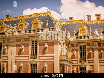 Schloss Versailles wurde während der Regierungszeit von König Louis XIV erbaut und diente als eine gelegentliche Residenz Royal Court. Stockfoto