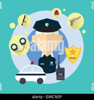 Polizist Senior Woman-Symbol Stock Vektor