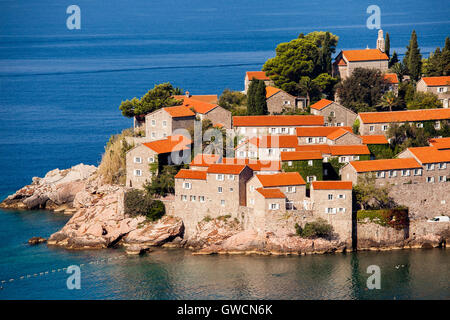 Insel Sveti Stefan in Montenegro Stockfoto