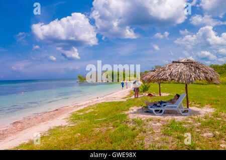 VINALES, Kuba - 12. September 2015: Cayo Jutias Strand in der nördlichen Küste von Kuba. Stockfoto