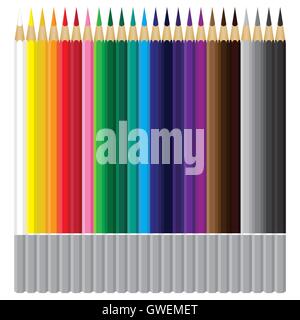 Bleistift, Vektor, Abbildung, Set, weiß, Büro, Design, Hintergrund, Kunst, bunt, Holz, Objekt, Schule, Ausrüstung, Ausbildung Stock Vektor