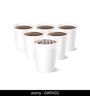 Einweg-Kaffeetasse isoliert auf weißem Hintergrund Stock Vektor