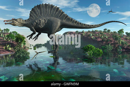 Ein fleischfressenden Spinosaurus Dinosaurier. Stockfoto
