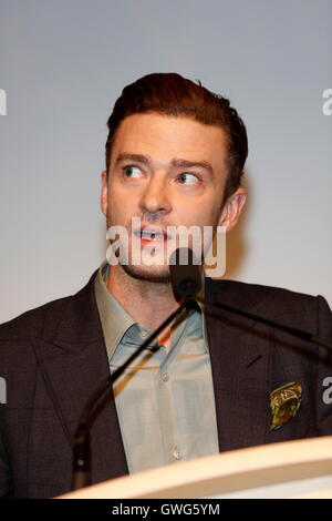 Toronto, Kanada. 13. Sep, 2016. US-Musiker und Darsteller Mitglied Justin Timberlake besucht die Vorführung des Films "Justin Timberlake und The Tennessee Kids" während der 41st jährlichen Toronto International Film Festival (TIFF), in Toronto, Kanada, 13. September 2016. Das Festival findet vom 08. bis zum 18. September. Foto: Hubert Boesl/Dpa - NO-Draht-SERVICE-/ Dpa/Alamy Live News Stockfoto