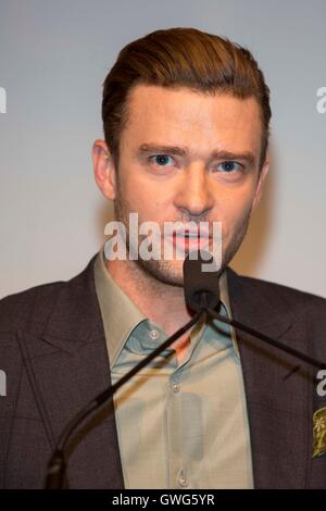 Toronto, Kanada. 13. Sep, 2016. US-Musiker und Darsteller Mitglied Justin Timberlake besucht die Vorführung des Films "Justin Timberlake und The Tennessee Kids" während der 41st jährlichen Toronto International Film Festival (TIFF), in Toronto, Kanada, 13. September 2016. Das Festival findet vom 08. bis zum 18. September. Foto: Hubert Boesl/Dpa - NO-Draht-SERVICE-/ Dpa/Alamy Live News Stockfoto