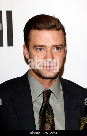 Toronto, Kanada. 13. Sep, 2016. US-Musiker und Darsteller Mitglied Justin Timberlake kommt für die Vorführung des Films "Justin Timberlake und The Tennessee Kids" während der 41st jährlichen Toronto International Film Festival (TIFF), in Toronto, Kanada, 13. September 2016. Das Festival findet vom 08. bis zum 18. September. Foto: Hubert Boesl/Dpa - NO-Draht-SERVICE-/ Dpa/Alamy Live News Stockfoto