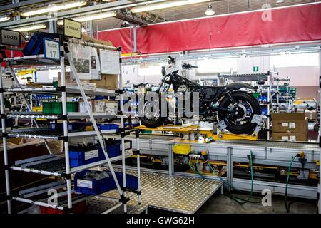 Moto Guzzi Tag der offenen Tür 2016 - Motoraduno Moto Guzzi in Mandello del Lario in Italien Stockfoto