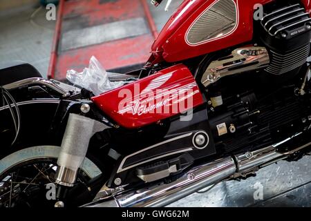 Moto Guzzi Tag der offenen Tür 2016 - Motoraduno Moto Guzzi in Mandello del Lario in Italien Stockfoto