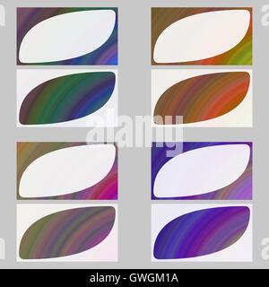 Bunte Fraktale Kunst Visitenkarte Design Sets Stock Vektor