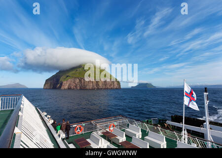 Tórshavn, Färöer - 6. Juni 2011: Passagiere der Fähre Insel auf der Strecke von Tórshavn nach Suduroy, Färöer Inseln Stockfoto