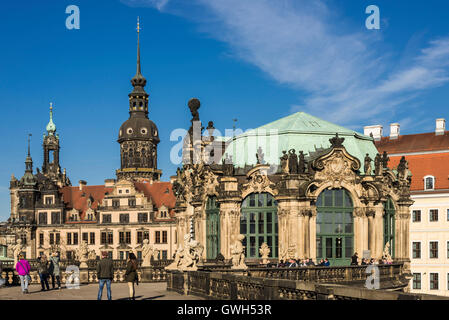 Dresden, Glockenspielpavillon des Zwinger Und Residenzschloss Stockfoto