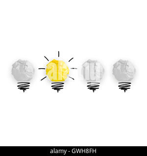 Leichte Bub die große Idee Konzept, Innovative Lampe Stockfoto