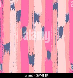 Handgezeichnete trockenen Pinsel Striche nahtlose Muster in rosa Farben. Stock Vektor