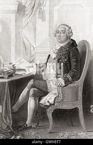 Louis XVI, 1754 – 1793, Louis-Auguste, aka Louis Capet geboren.  König von Frankreich. Stockfoto