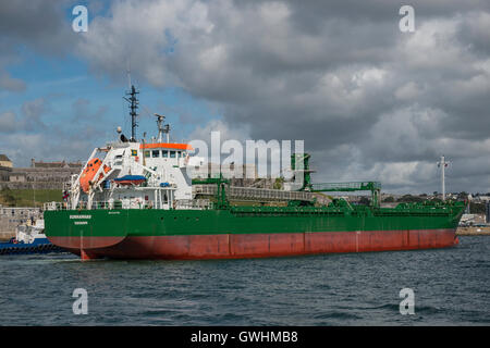 MV Sunnananhav eine selbst entladen von Fracht Versenden in Plymouth Sound. Stockfoto