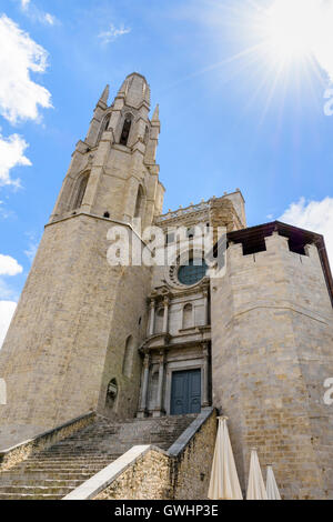 Kirche von Sant Feliu, Girona, Katalonien, Spanien Stockfoto