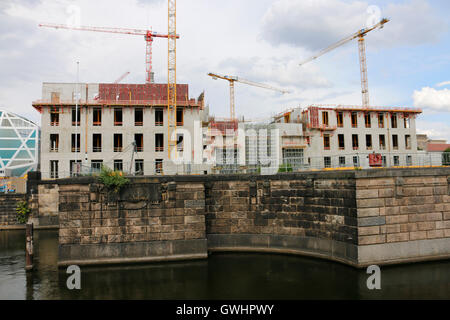 sterben Sie Baustelle des Berliner Stadtschlosses, Schlossplatz, Berlin-Mitte. Stockfoto