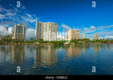 Ala Wai Kanal Honolulu Stockfoto