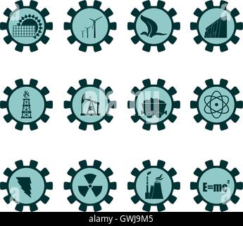 Energie-Industrie Icon-set Stock Vektor